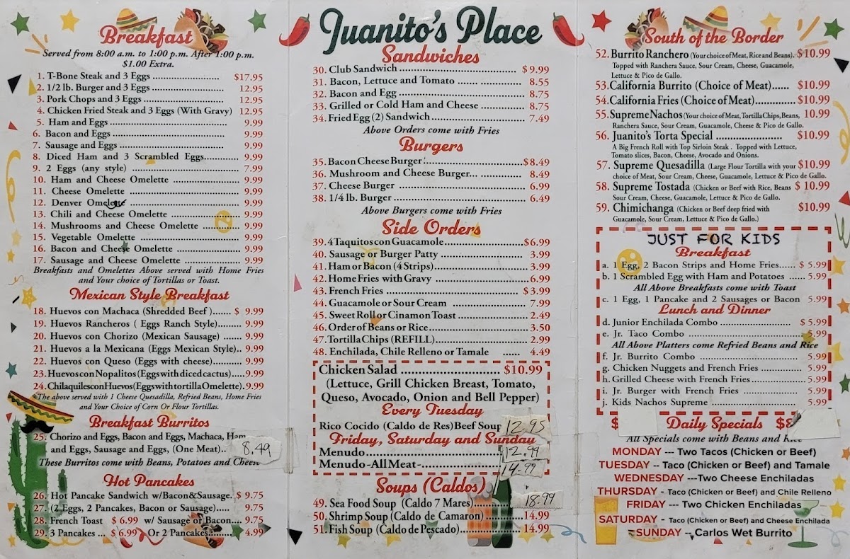 Juanito's Place Menu - Image 2